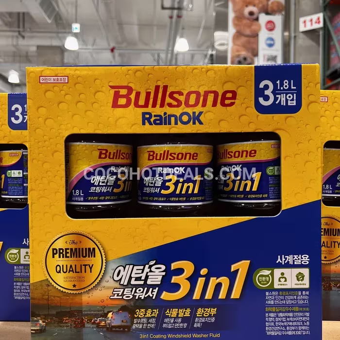 BULLSONE 불스원 3 IN 1 에탄올 워셔 1.8L X 3개