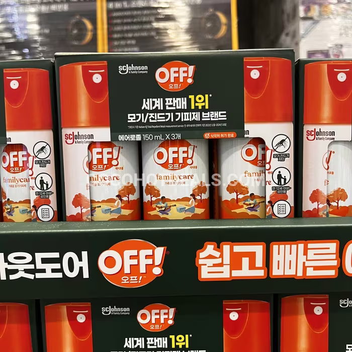 코스트코 OFF 오프 에어로졸 모기 / 진드기 기피제 150ML X 3