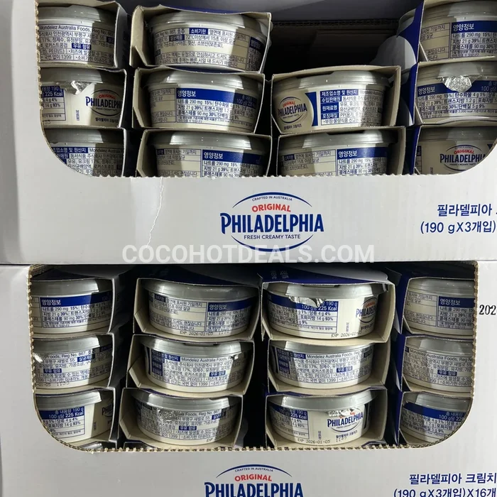 PHILADELPHIA 크림 치즈 플레인 190G X 3 (호주)