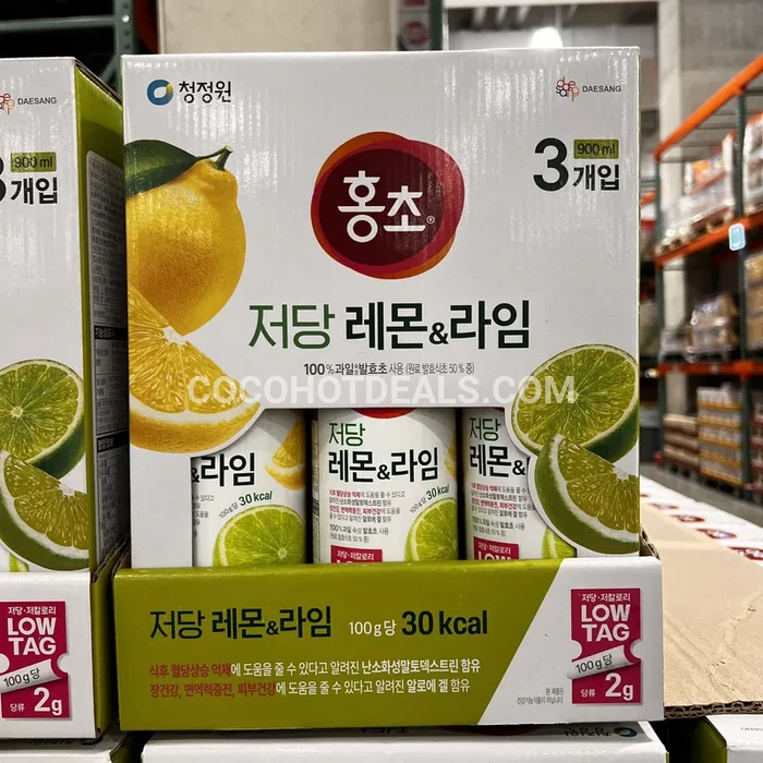 코스트코 청정원 홍초 레몬 & 라임 900ML X 3 (저당)
